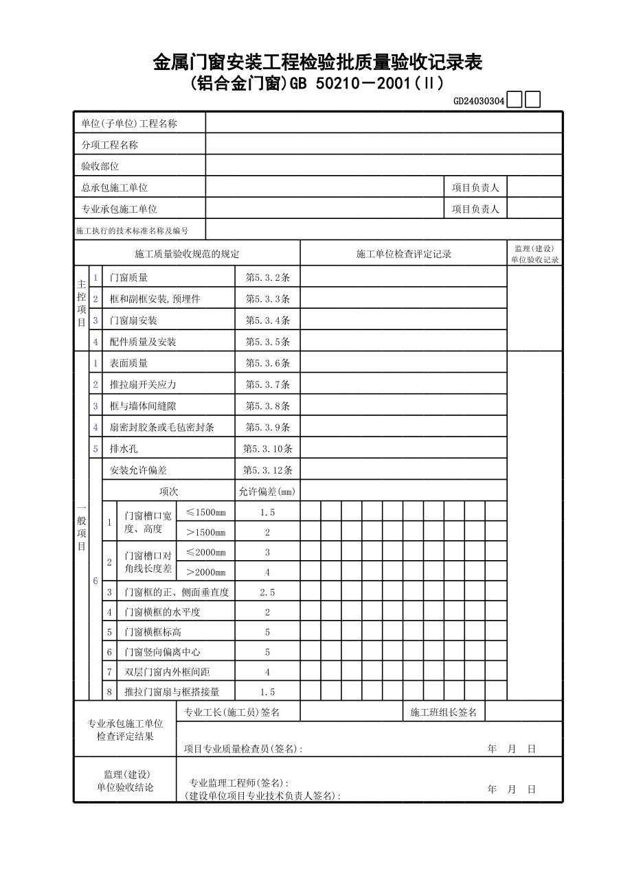 铝合金门窗工程检验批质量验收与管控要点解析——以标准表格gd24030304为例